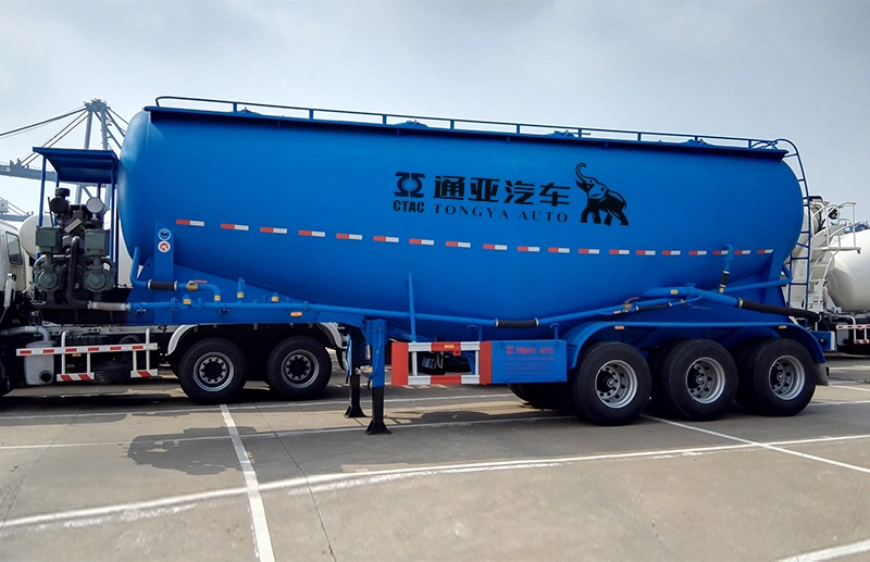 3 axlad bulk cement tank semitrailer med luftkompressor