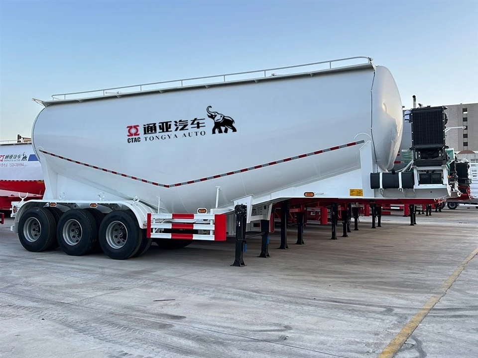 3-axlad bulkcementtank semitrailer med mekanisk fjädring