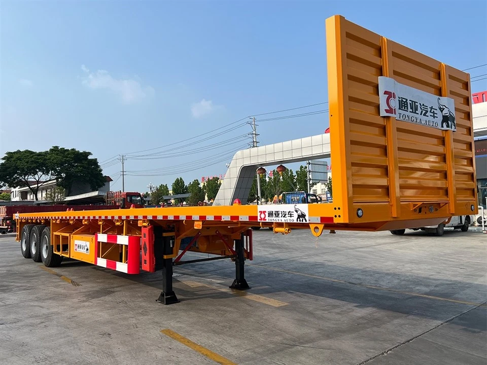 3 Axel Fuwa Flatbed semitrailer med stege